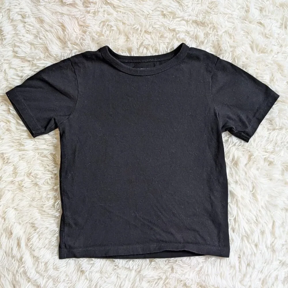 The Children's Place Boys Size 3T Neutral Minimalist Solid Black Cotton Shirt